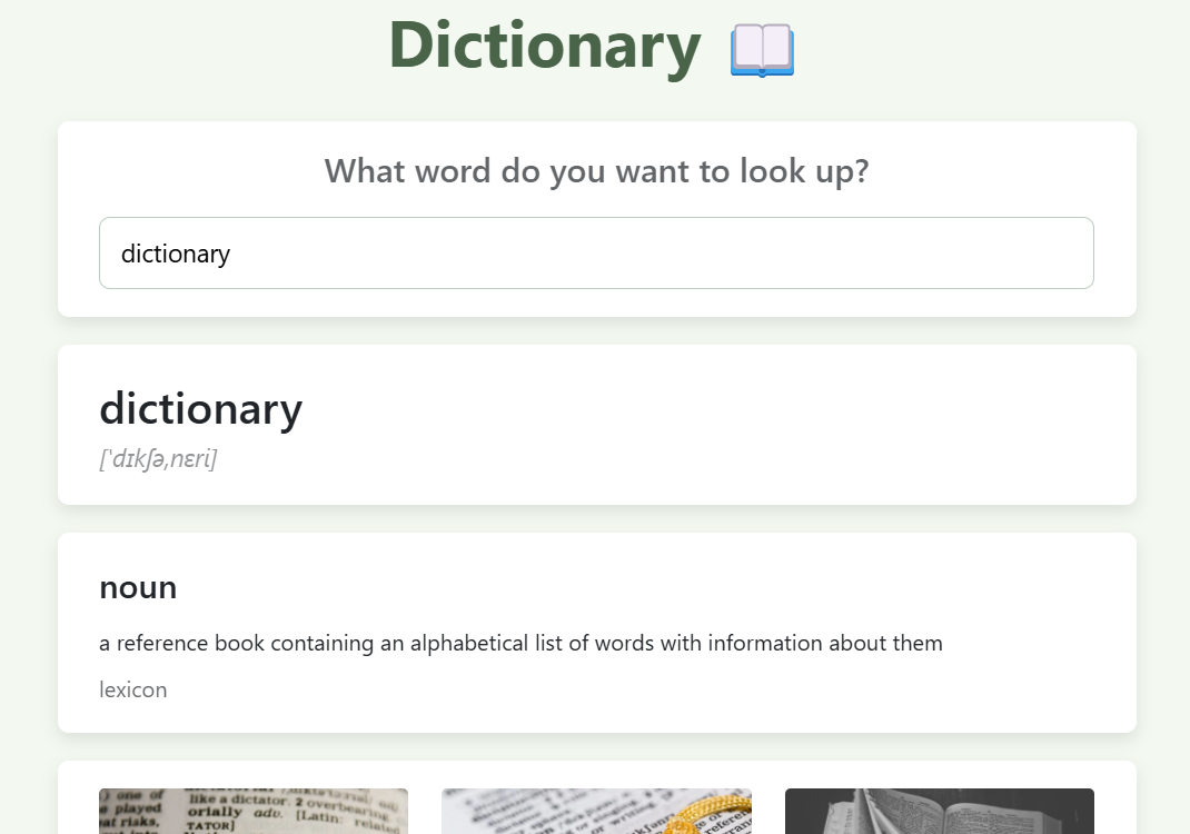 Dictionary app